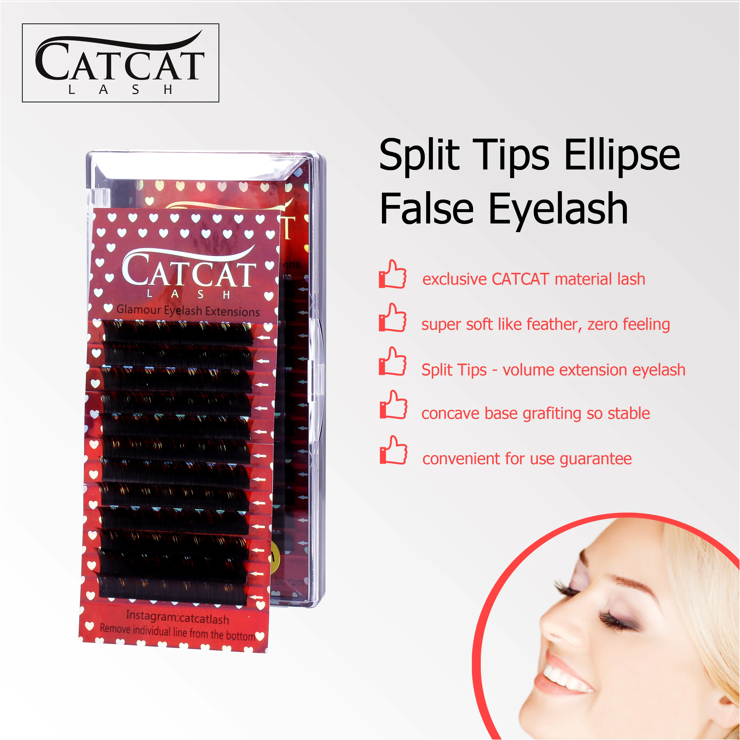 Catcatcatlash мягкие искусственные кашемировые ресницы для наращивания оптовая