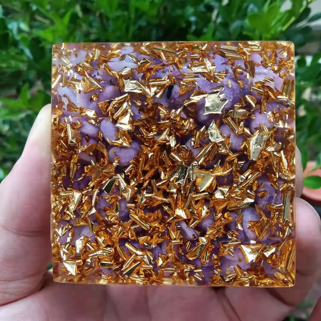 

HANDMADE Yellow carneol Crystal Sphere & Lavender stone Orgone Pyramid 60MM Reiki Energy Healing Chakra Meditation