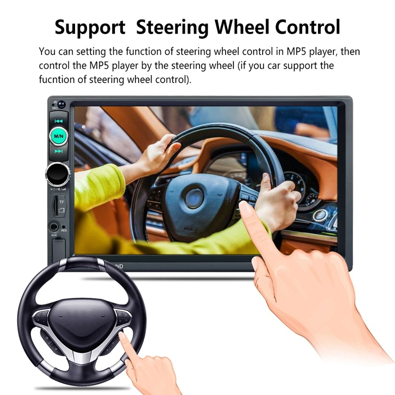 

2DIN, 7 , Bluetooth, Carplay, , , MP5 , AUX, FM, , MP5