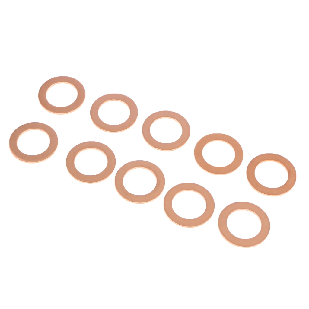 10Pcs Metal Oil Drain Plug Crush Washers Gaskets For Ford Bronze | Pan