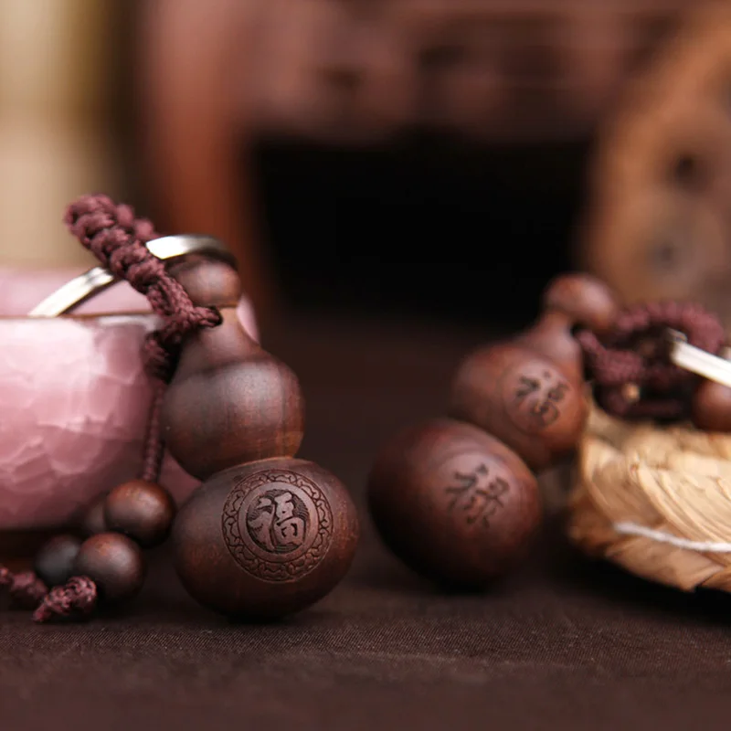 Китайский стиль Этническая Тыква зодиакальный брелок мужчины Милая деревянная