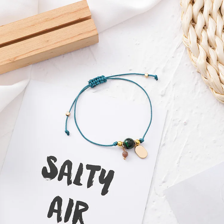 Женский браслет ручной работы в Корейском стиле простой Плетеный Регулируемый