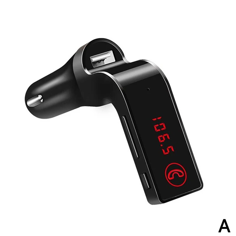 black 4-в-1 Hands Free Беспроводной Bluetooth FM передатчик G7+ AUX модулятор Автомобильный комплект MP3 плеер SD USB ЖК-дисплей автомобильные аксессуары - Название цвета: black