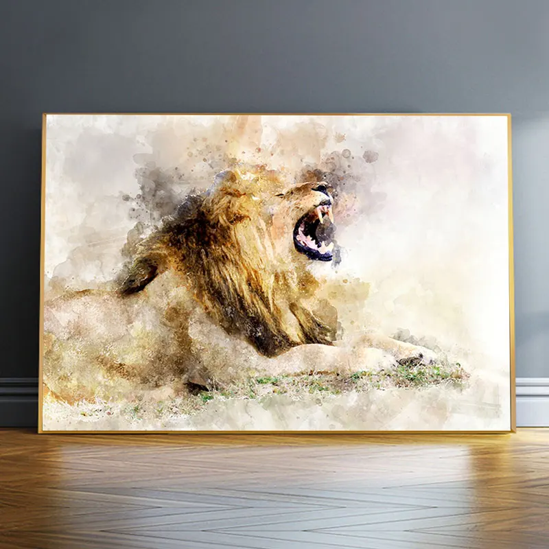 

Abstract Wall Art Animals Pictures Colourful Lions Canvas Painting Modern Wall Art Posters and Prints in Livingroom Home Decor