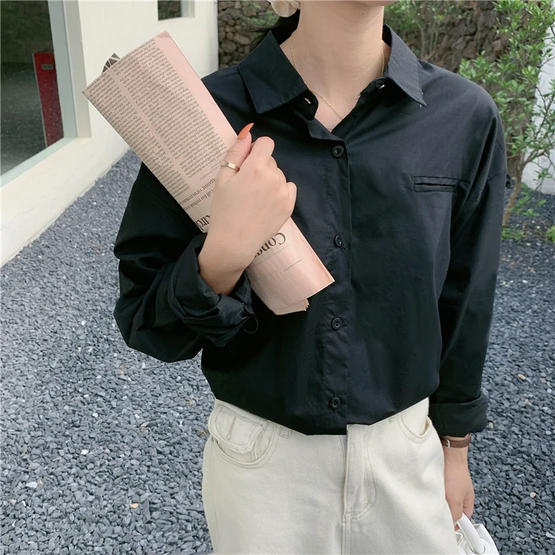 

BGTEEVER Casual Single-breasted Women Blouses Elegant Turn-down Collar Female Shirts Tops 2020 Summer Basic Women Tops Blusas