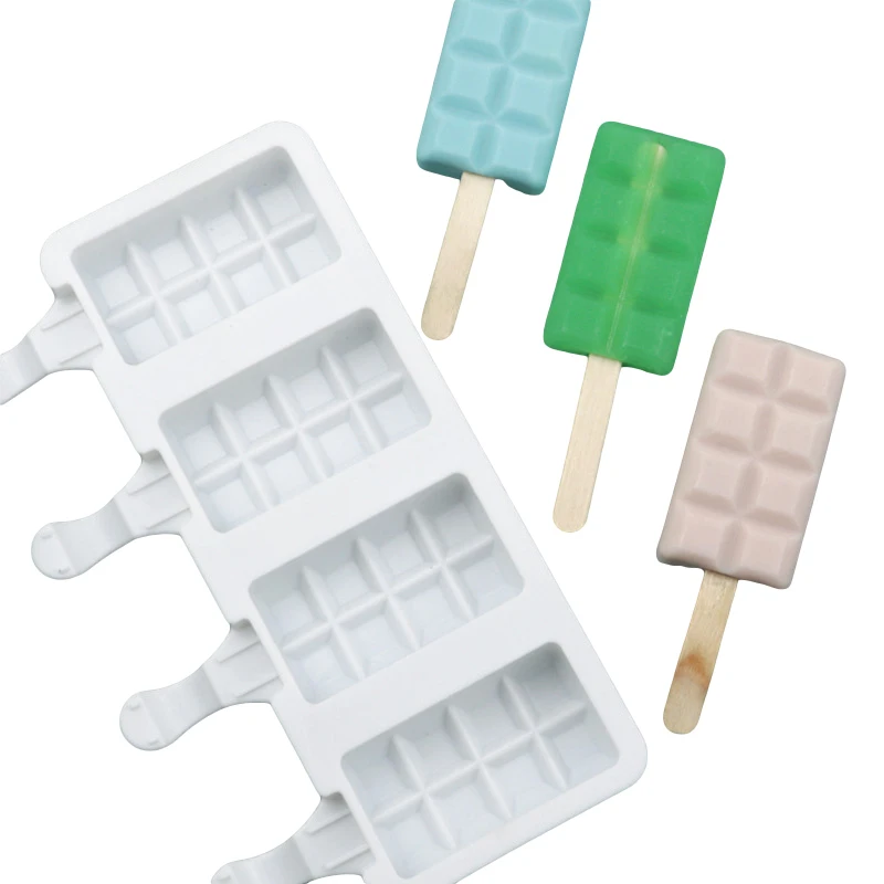 Еда безопасный силиконовые формы мороженое плесень белый 4 ячейки Холодное