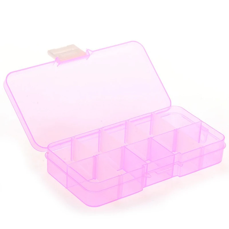 

Pillbox Box 10 Removable Cases for Jewellery Fake Nails Pills Medicament