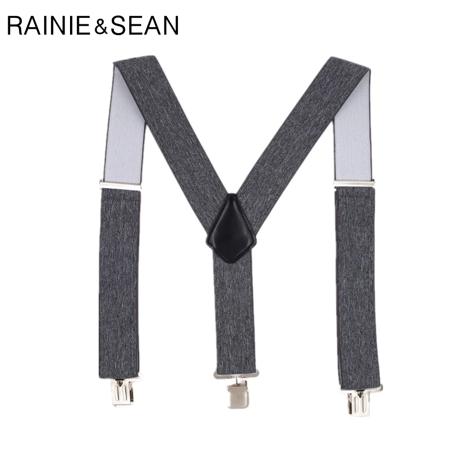 RAINIE SEAN широкая подтяжка мужской ремень 5 см мужские подтяжки для брюк 3 зажима