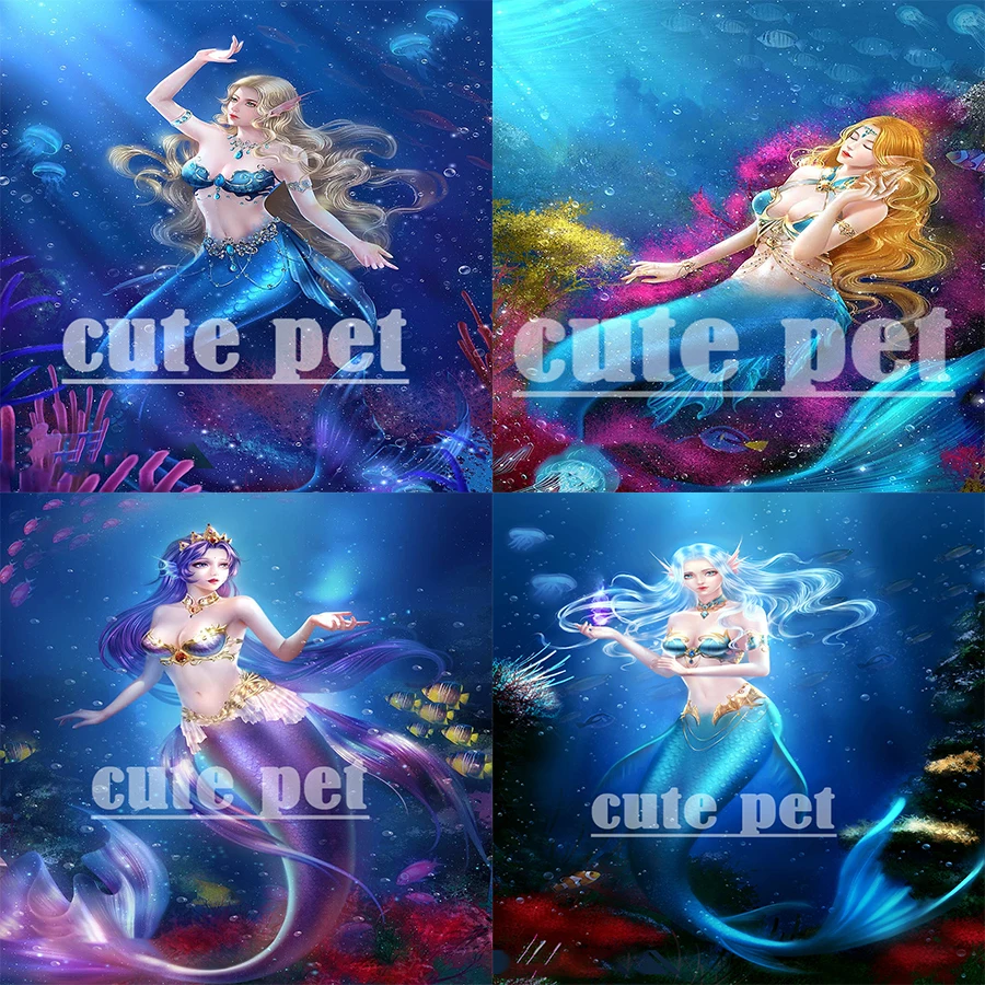 

5d Beautiful mermaid rhinestone Full diamant embroidery diamond painting mosaic stitch cross home decor gifts diamond wallpaper