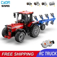 cada rc truck model trailer vehicles building block 1675pcs high tech agricultural engineering car assembly moc bricks diy toy