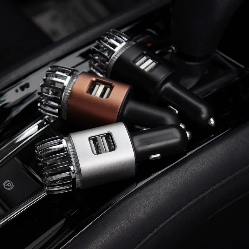 

Автомобильный очиститель воздуха, двойной а USB мини-увлажнитель воздуха для автомобиля со светодиодной подсветкой, устройство для удаления...