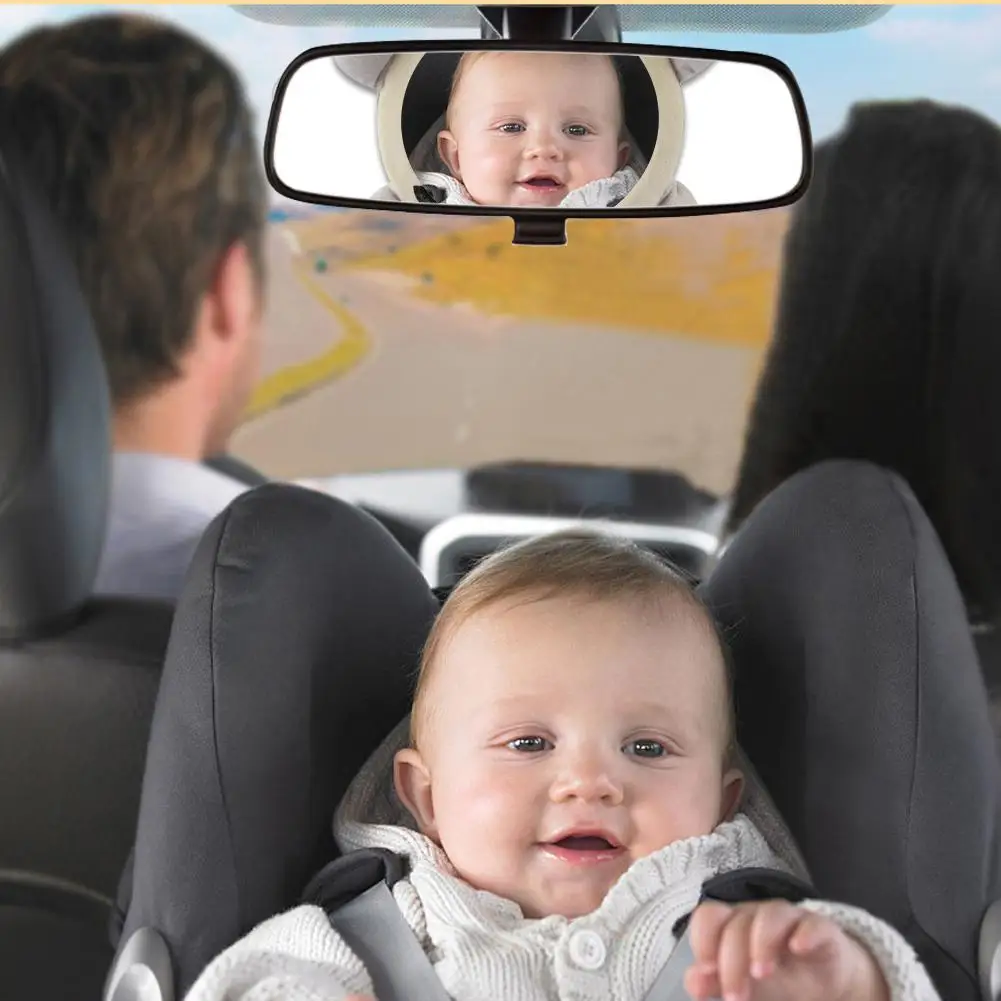 Espejo de seguridad ajustable para beb&eacute;, reposacabezas para asiento trasero de coche, Monitor de seguridad para ni&ntilde;os-4
