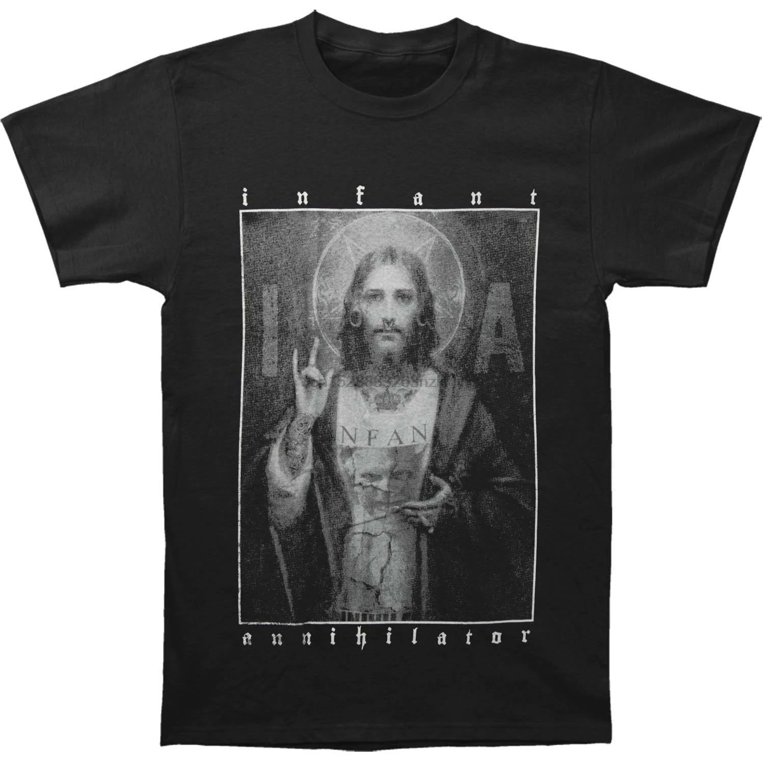 

Infant Annihilator Men Jesus T-shirt Black Free Shipping Leisure Fashion Men Short Sleeve Print Hot Cheap High Quality Tees