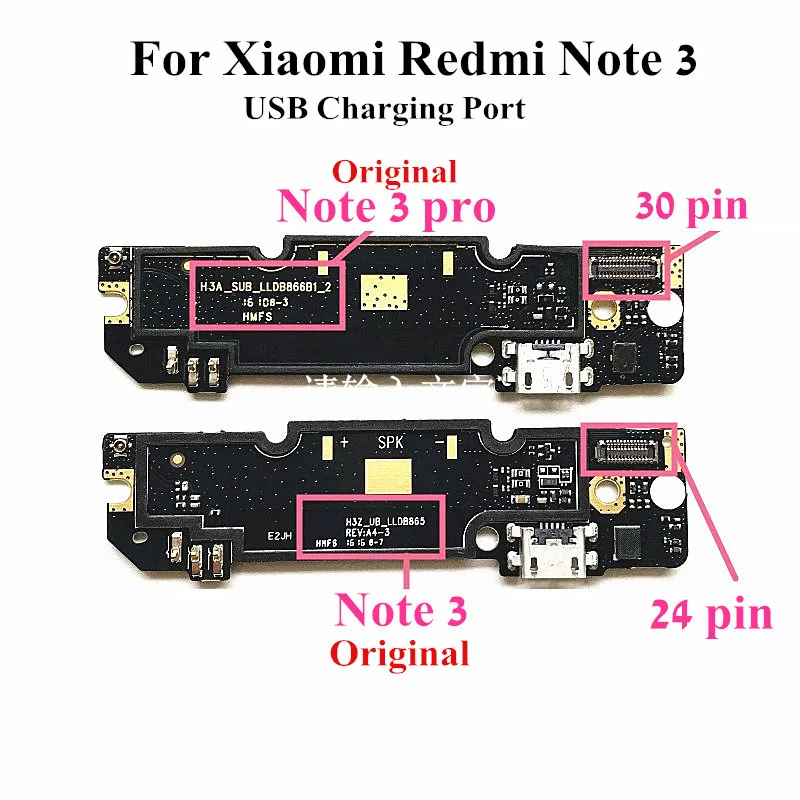 10 шт./лот оригинальный зарядный USB порт гибкий кабель для Xiaomi Redmi Note 3 Note3 pro