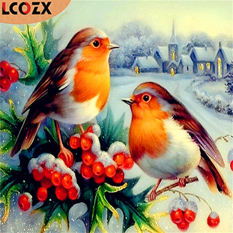 

LCOZX 5D DIY ручной работы полный дрель алмазов картина "Снежная птица" Крест Стежка Наборы Алмазная мозаика вышивка Стразы домашний декор