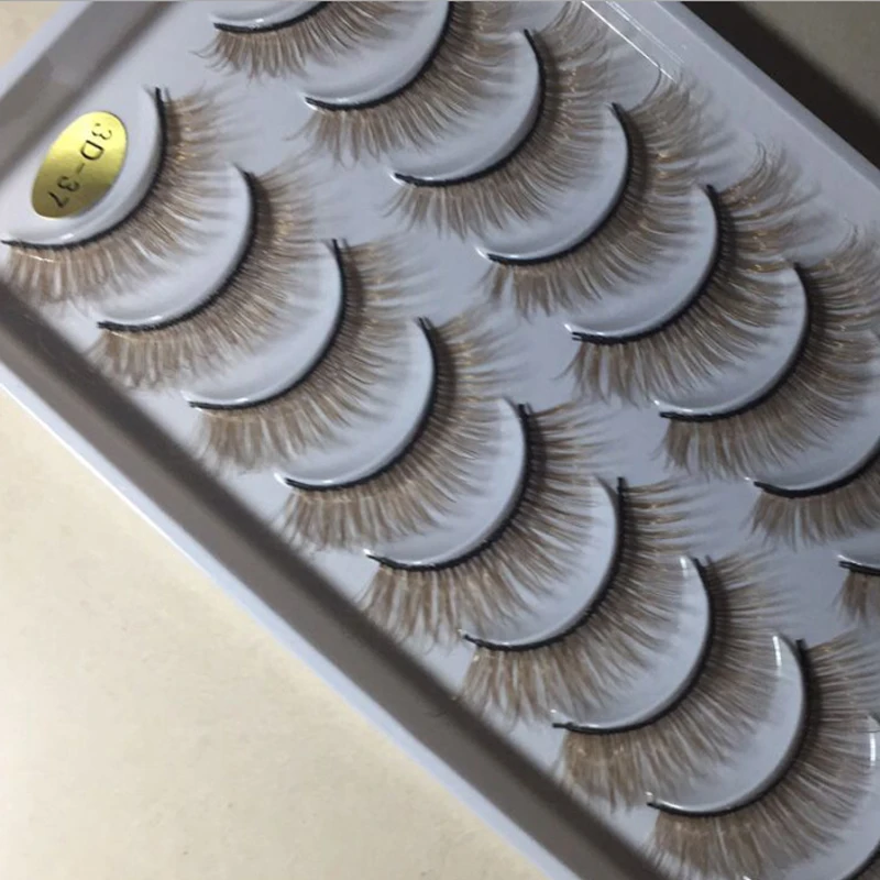 10 пар желтых норковых ресниц для профессионалов мягкие норковые ресницы