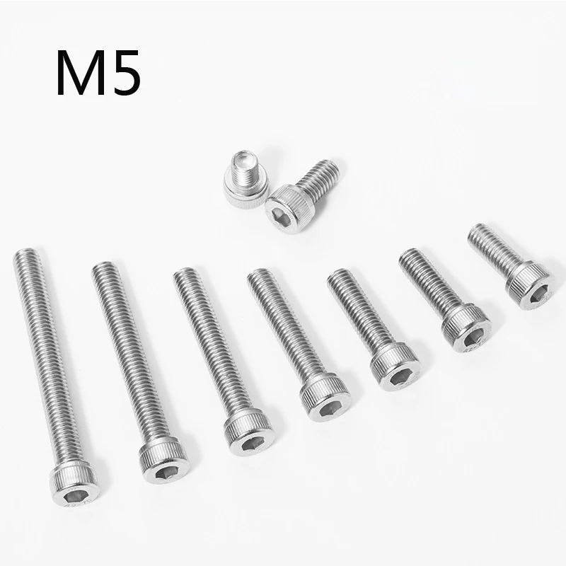Шестигранный винт из нержавеющей стали M5 304 M5x6 25 30 35 40 45 70 75 80 85 90 100 мм Шестигранная