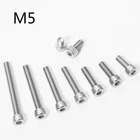 Винт с шестигранной головкой M5, из нержавеющей стали 304, M5x6, 25, 30, 35, 40, 45, 70, 75, 80, 85, 90, 100 мм, болт с головкой под шестигранник, M5, гайка и шайба