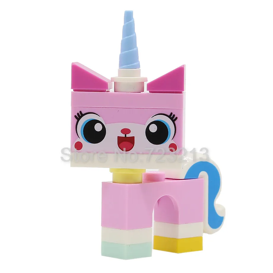 Мультяшная милая фигурка кошки Unikitty Queasy Biznis злый Китти Астро строительные блоки