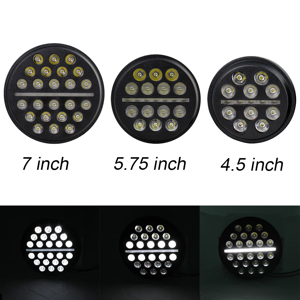 Круглый светодиодный головной фонарь 7 дюймов 5 75 дюйма 4 дальний и ближний свет с