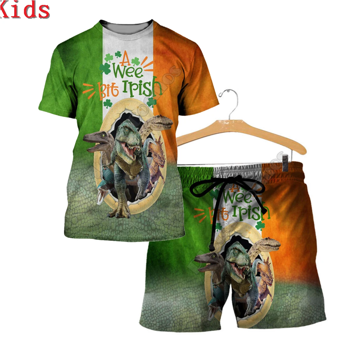 

Love Dinosaur 3D Printed T Shirts And Shorts Kids Funny Children's Suit Boy Girl Summer Short Sleeve Suit Kids Apparel 21