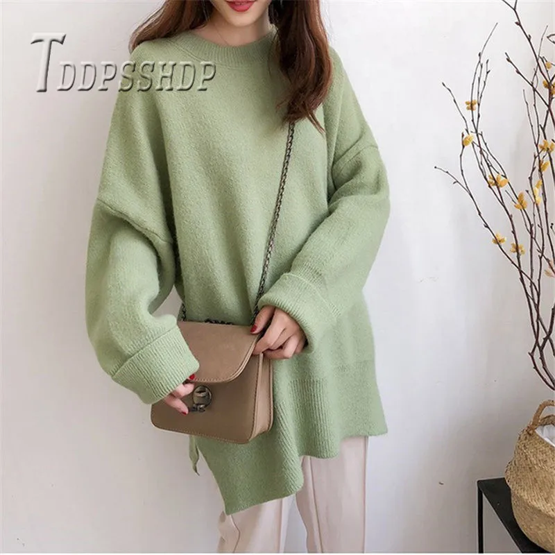 

2019 8 Colors Can Choose Women Sweater Loose Knitted Female Sweaters