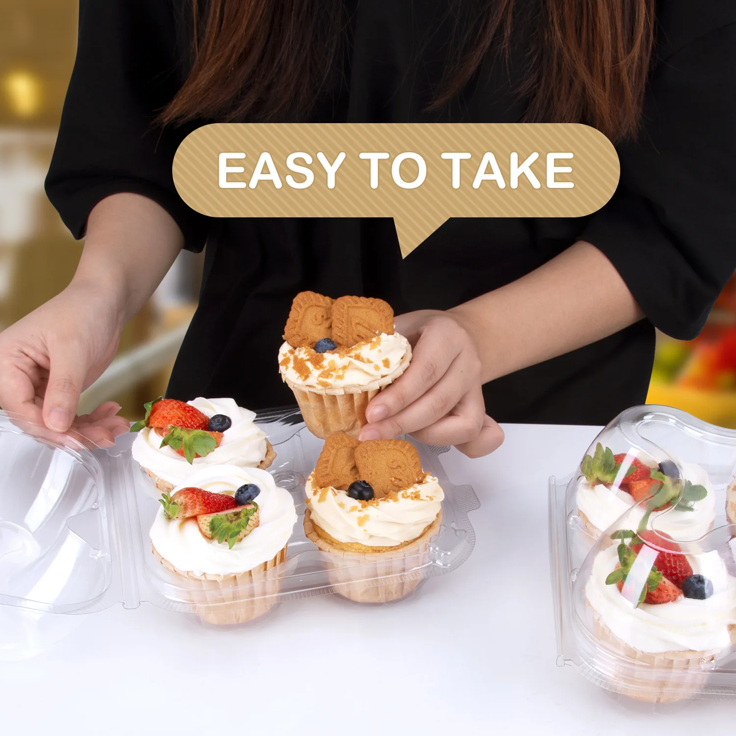 25 шт круглая пластиковая маленькая коробка для пирожных упаковка яиц желток