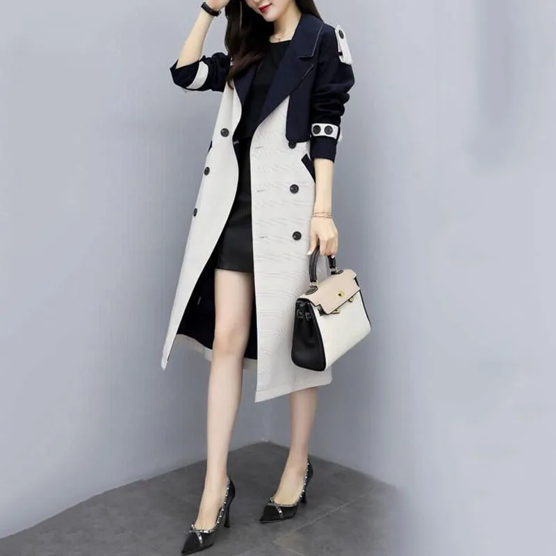 Ветровка женская длинная секция 2019 осенняя и зимняя одежда новый темперамент