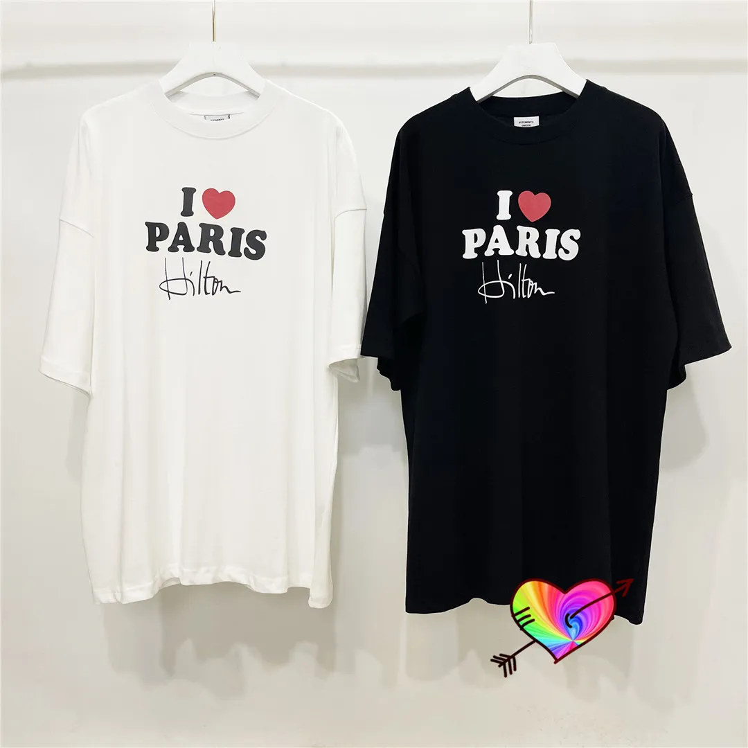 

Футболка оверсайз с надписью «I LOVE Paris» для мужчин и женщин, тенниска из плотного материала с логотипом «I LOVE Paris», майка с коротким рукавом, 1:1
