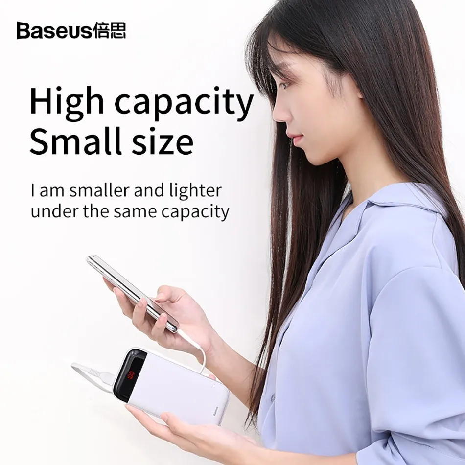 Baseus 20000 мАч Внешний аккумулятор для iPhone 11 Pro Max Xiao mi 20000 мАч портативное зарядное устройство Внешний аккумулятор USB C PD быстрая Внешняя батарея