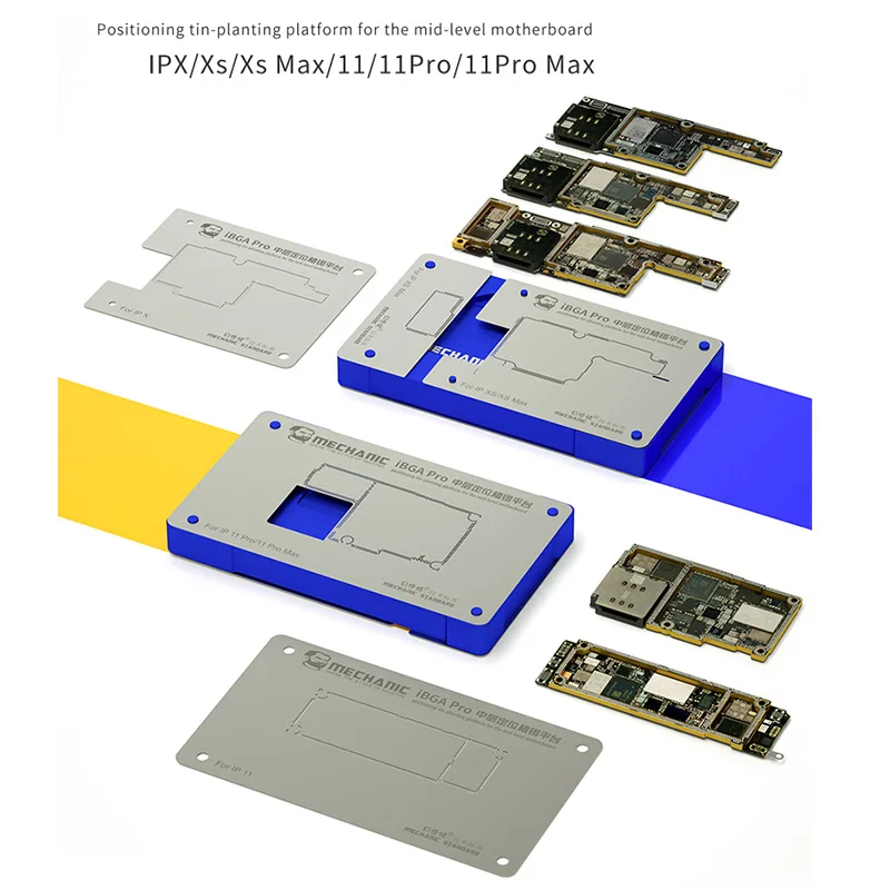 

MECHANIC iBGA Pro BGA Reballing Platform for IPX XSMAX IP11 11PRO MAX Mainboard Double Side Magnetic Tin Planting Positioning