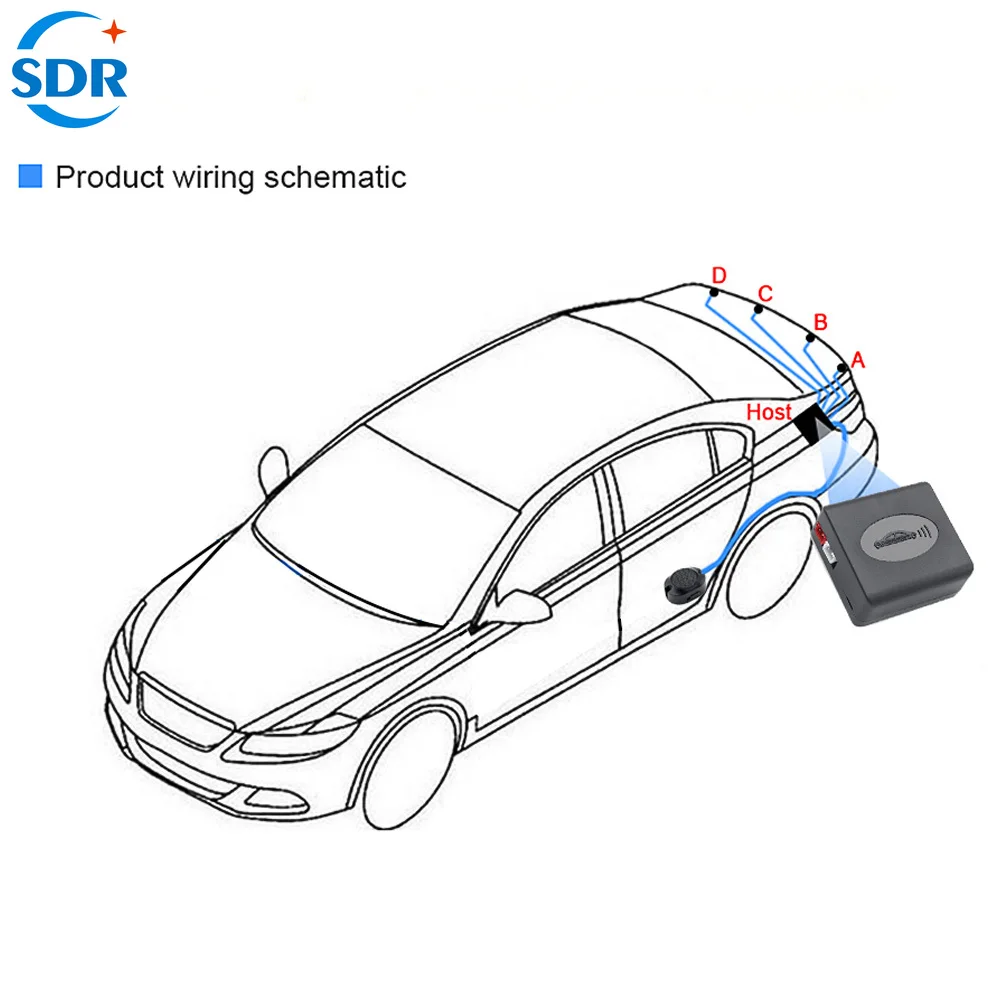

Car Parking Sensor Assistant Parktronics 4pcs 16.5mm Flat Sensors Reverse Radar Sound Buzzer Alarm Sound