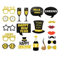 2022 happy new year photobooth props funny glasses masks party photo booth frame christmas new year eve home decoration