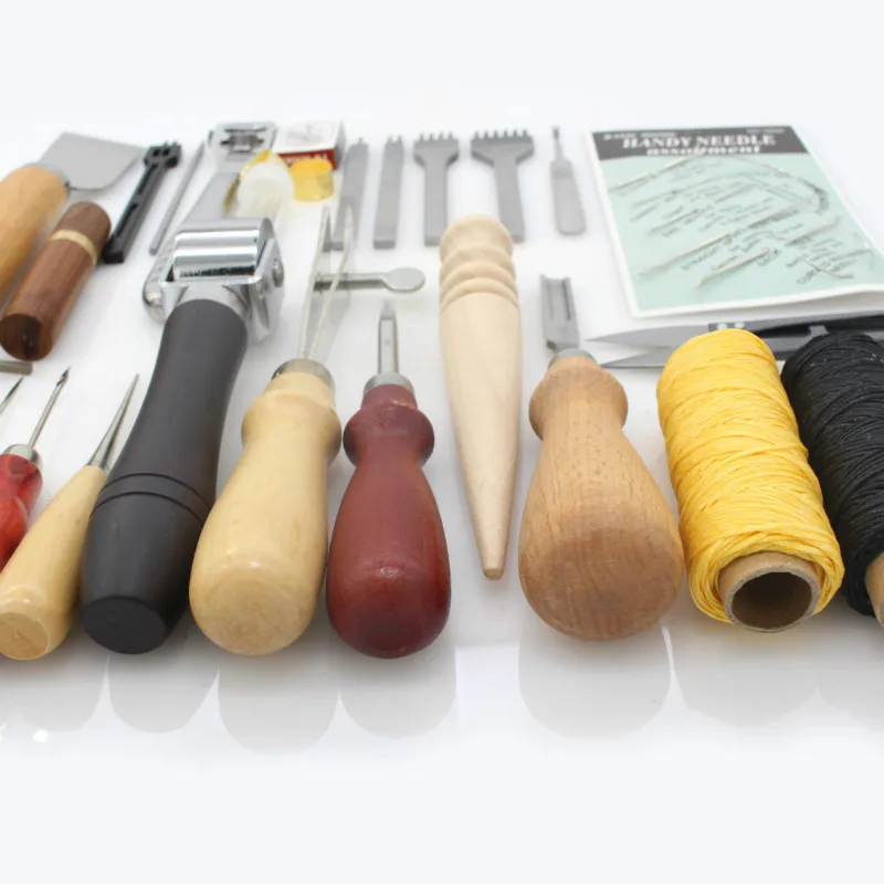 25 шт./лот инструменты для работы с кожей кожа ремесло набор ручных инструментов