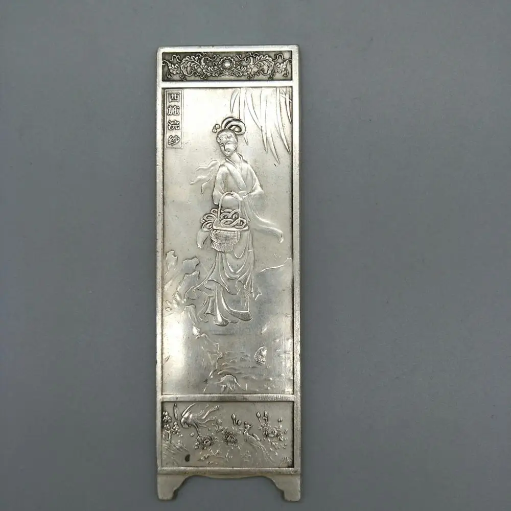 Китайский Старый тибетский серебряный рельефный классический фотографический