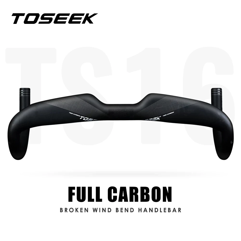 

TOSEEK 2021 Road Bicycle Full carbon fiber Handlebar Bike stem Handle playing UD matte Carbon Handlebar 31.8 Bicycle accessories