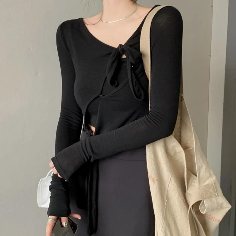 

Autumn/Winter Black Heart Machine Long Sleeve T-shirt Thin 2021 New Design Sense of Minority Spice Girls Slim Fitting Blouse