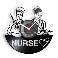 nurse rn vinyl record wall clock nursing office decor retro clock healthcare worker medical wall art physician assistant gift