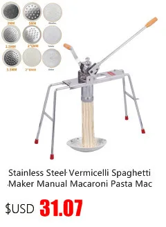 Vermicelli Linguine спагетти производитель ручной аппарат для изготовления макаронных изделий с 9 Пресс-формы из нержавеющей стали для дома