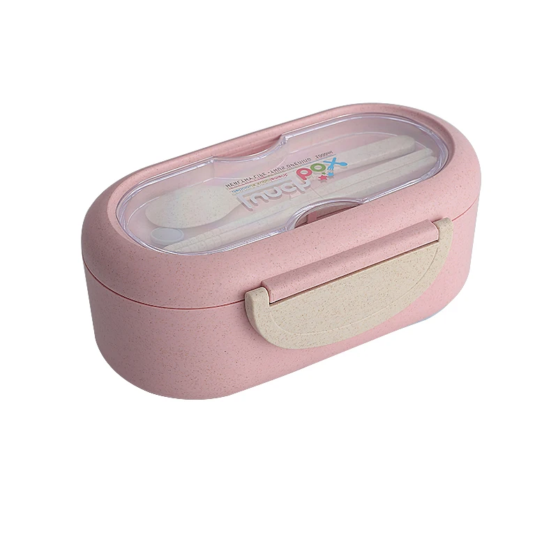 Lunch Box Microwave Leakproof Wheat Straw Office Dinnerware Food Storage Container Children Kids School Portable Bento Bag | Дом и сад