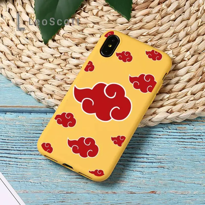 

Naruto logo sign eyes Phone Case Yellow Candy Color for iPhone 11 12 mini pro XS MAX 8 7 6 6S Plus X SE 2020 XR