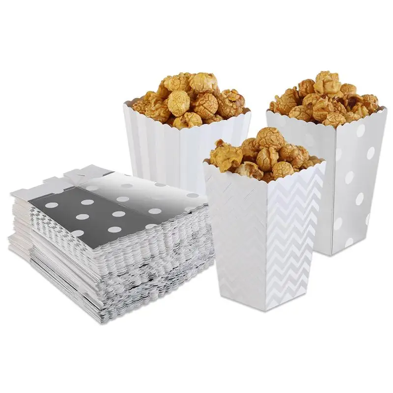 12 шт./упак. шт попкорн коробки желтый дизайн трио миниатюрные зубчатые края