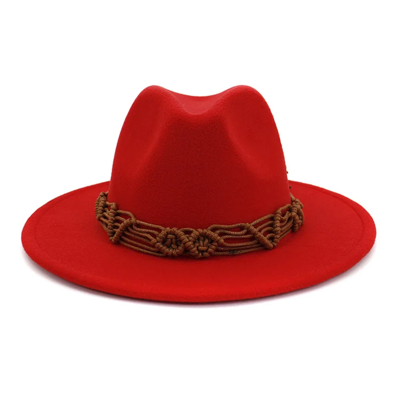 Мужская фетровая шляпа FS с широкими полями и котелком красная хаки желтая летняя