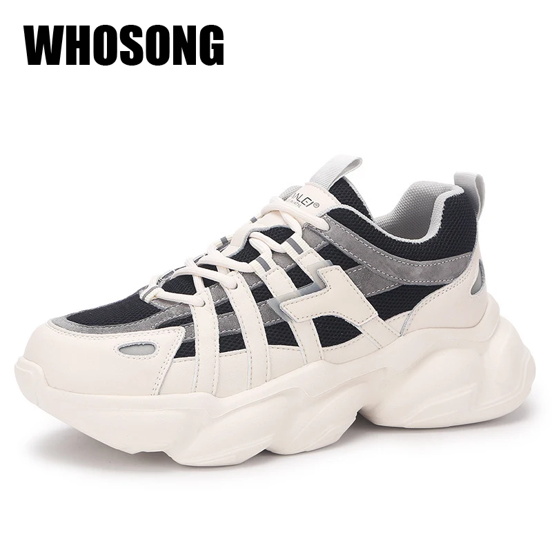 

Кроссовки женские, из натуральной кожи, на платформе, массивные