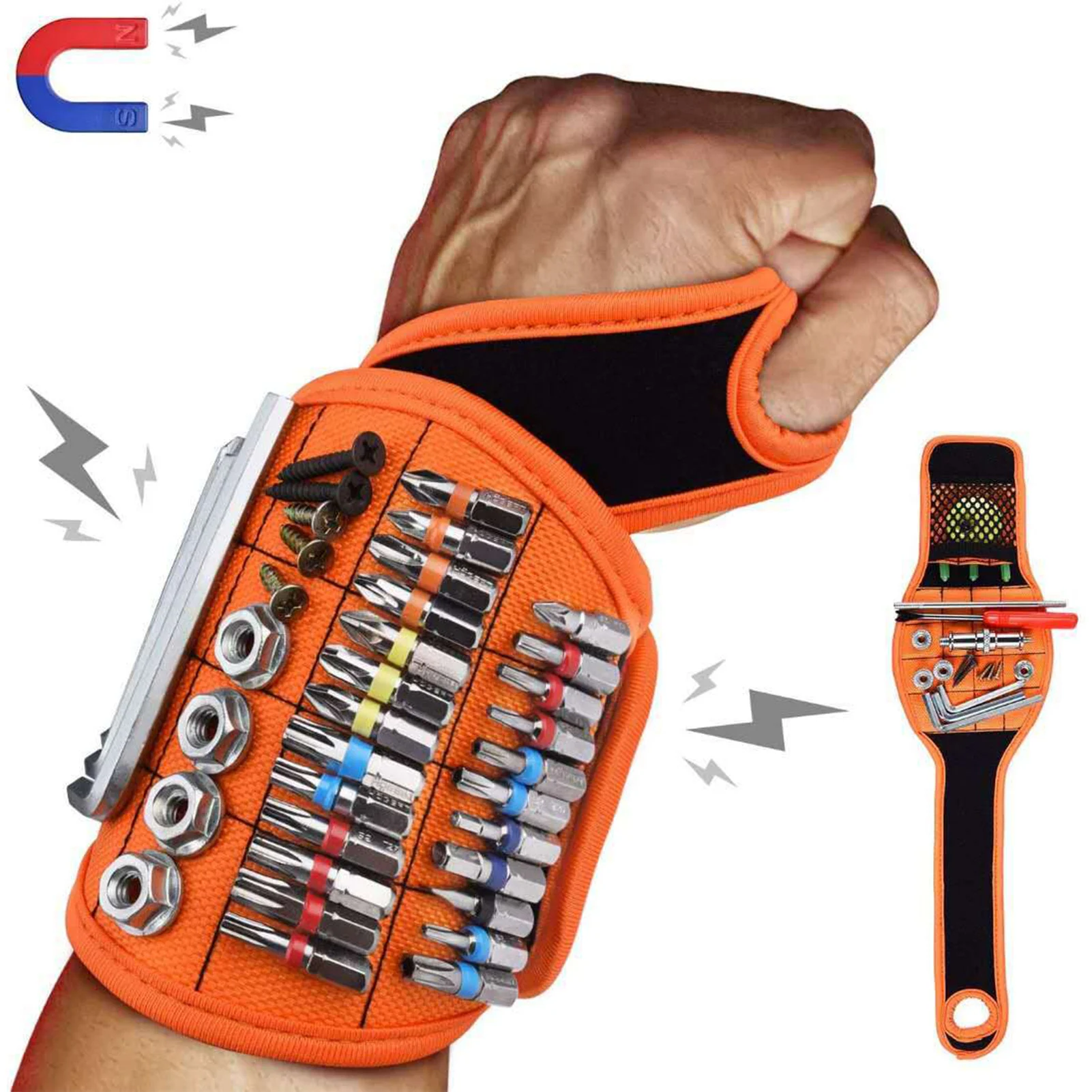 

Magnetic Wristband Portable Tool Bag Magnet Electrician Wrist Tool Belt Screws Nails Drill Bits Bracelet For Repair Tool Belt