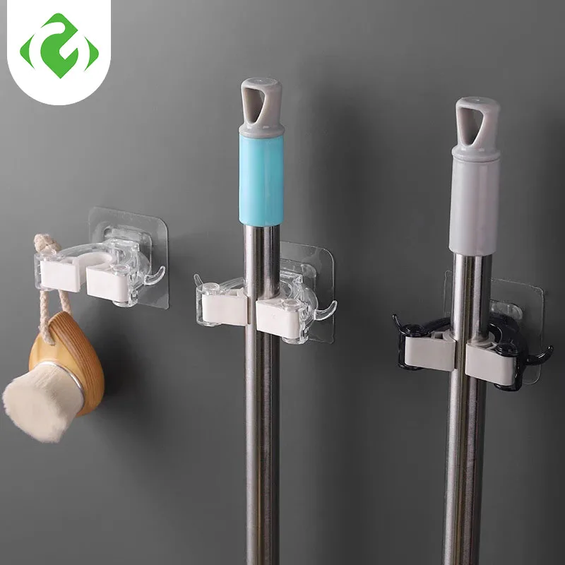 

1PC Wall Mounted Mop Organizer Holder Brush Broom Hanger Storage Rack Kitchen Tool Wall Housekeeper Accessory Hanging Pipe Hooks