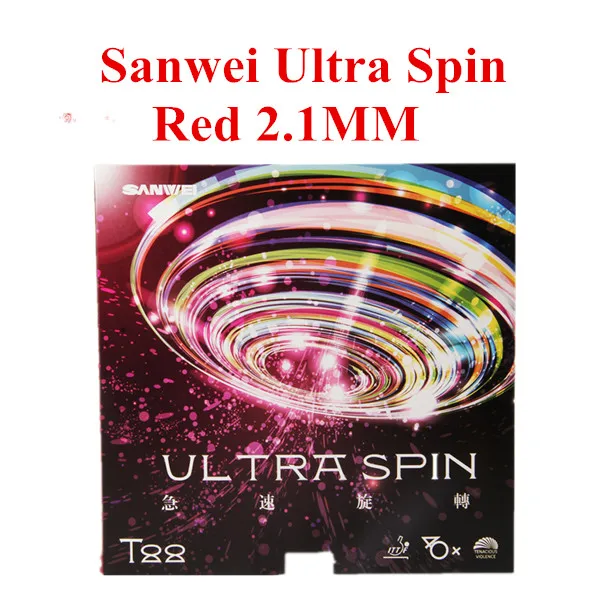 Red 2.1mm SANWEI T88 ULTRA SPIN 40+ резина для настольного тенниса(наполовину липкая, спин и скорость) с губкой прыщи в резиновом пинг-понге - Цвет: Red 2.1mm
