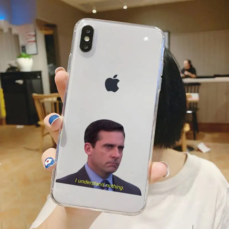

Michael Scott The Office Phone Case Transparent soft For iphone 5 6 7 8 11 12 s c se plus mini x xs xr pro max shell