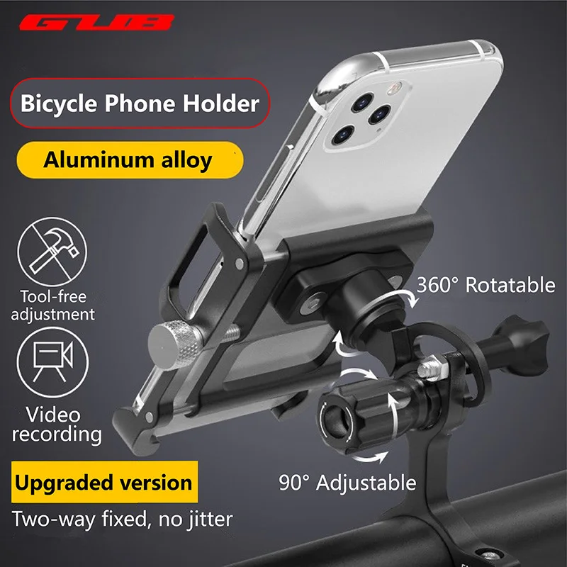 

GUB Aluminum Bicycle Phone Holder MTB Road Bike Phone Holder Motorcycle USB Power Support Handlebar Clip Stand For 3.5" to 7.5"