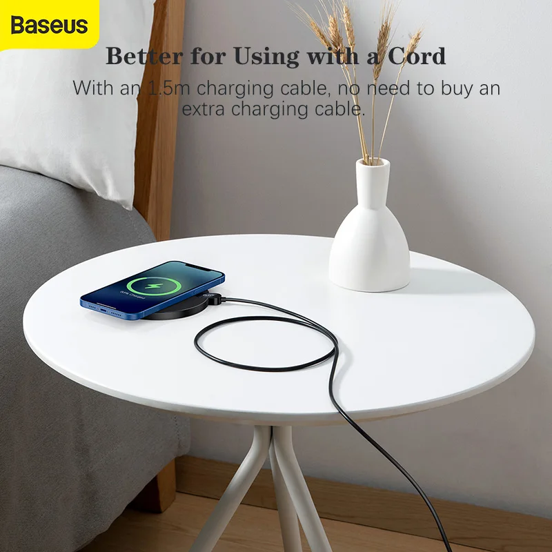 baseus 15w qi wireless charger for iphone 13 12 pro max digital display fast wireless charging for samsung xiaomi pad 5 huawei free global shipping